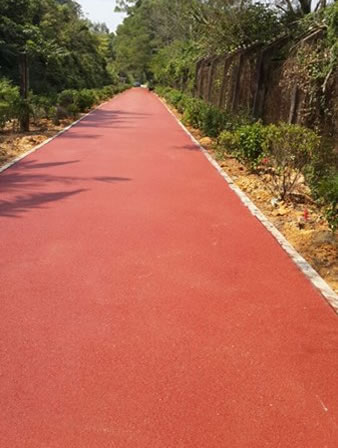 广州市番禺区园林道路彩色沥青路面施工案例